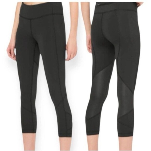 Lululemon Pants Womens  Black Pace Rival Crop Full On Luxtreme 22" W6F41S SZ 6 - Picture 6 of 12